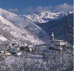 Picture postcard Pyrenees winter scene